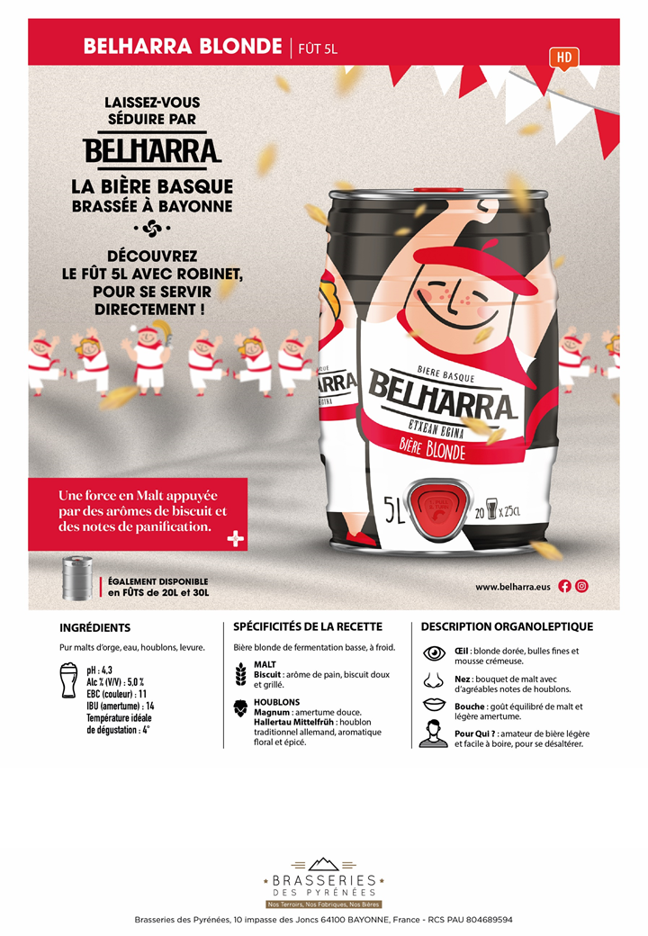 biere belharra fut 5l brasserie bayonne blonde